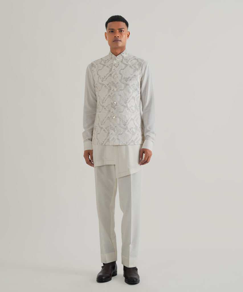 Criss Cross Embroidered Jawahar Jacket