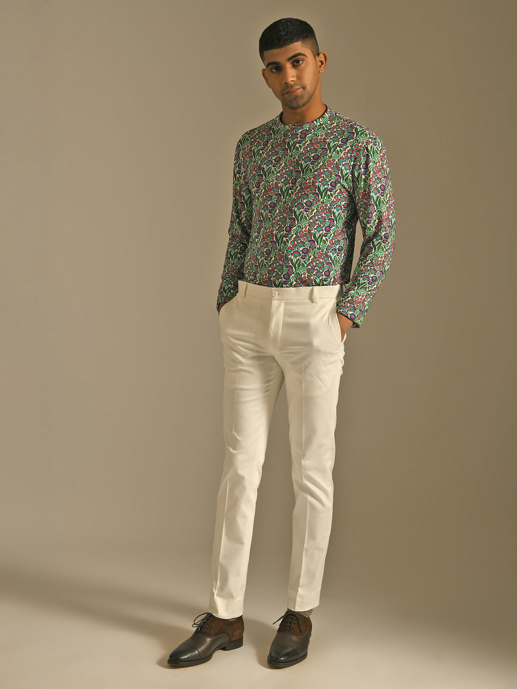 white, cream classic trouser pant