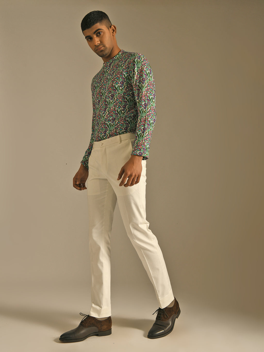 white, cream classic trouser pant