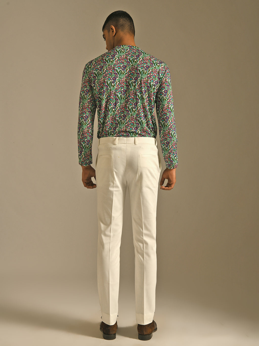 white, cream classic trouser pant