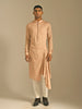 Dust Pink side draped kurta set in cotton satin