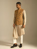 mustard yellow hand embroidered designer jawahar jacket