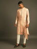 Light dust pink draped kurta pant set