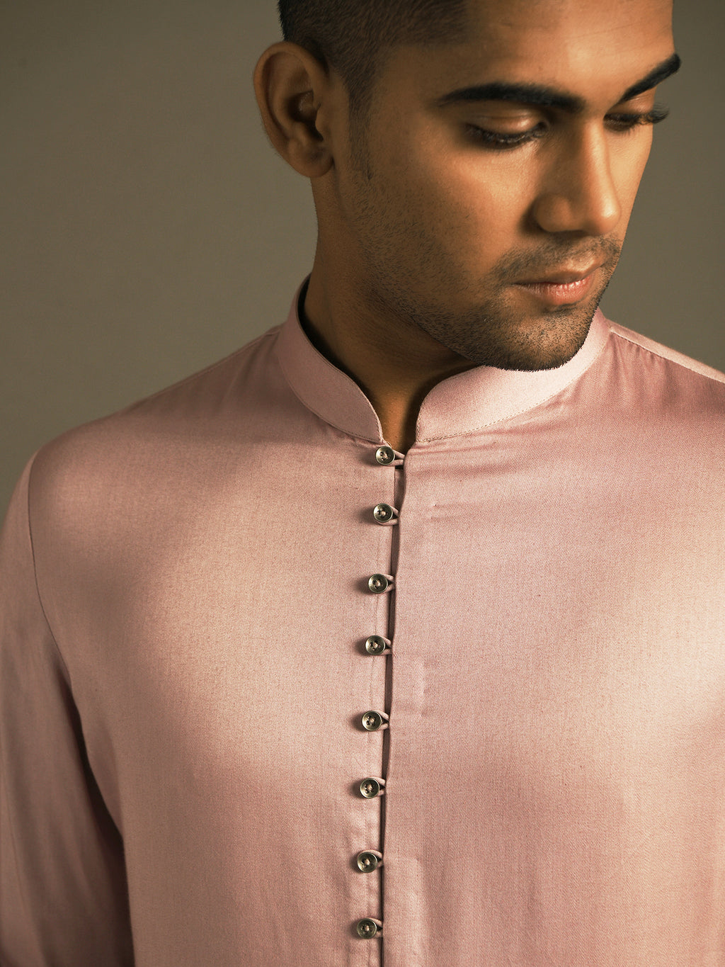 Light purple draped designer kurta in cotton