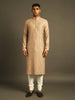 Beige Hand Embroidered Kurta perfect for summer weddings
