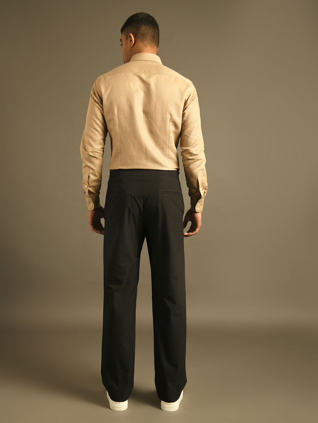 Black Trouser with stylised diagonal flap
