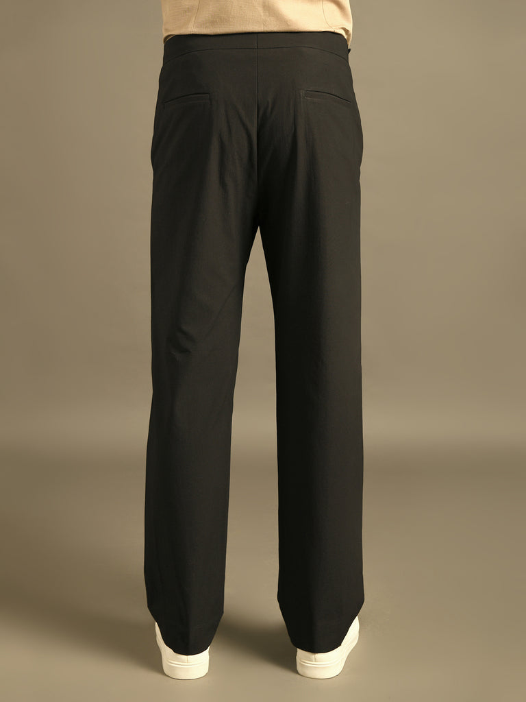 Black Trouser with stylised diagonal flap